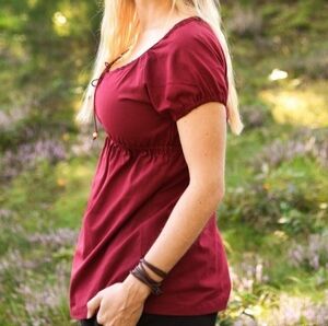 Double zero 100% rayon burgundy Fit And Flare top Size Large
